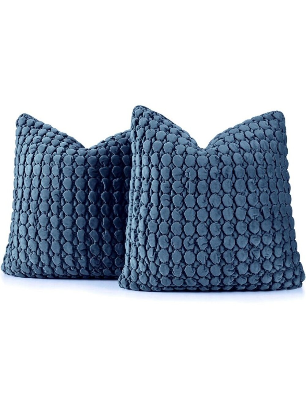 Set of 2 Velvet Euro Pillow Covers 24x24 - Soft Decorative Boho Cushion Shams